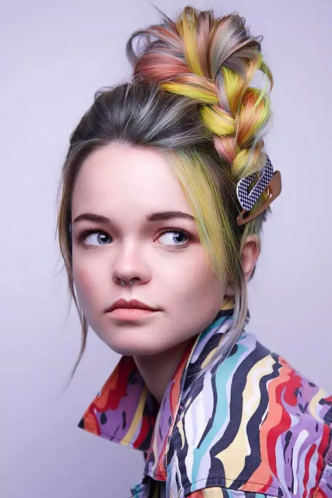 Braided Pony With Hair Clips 