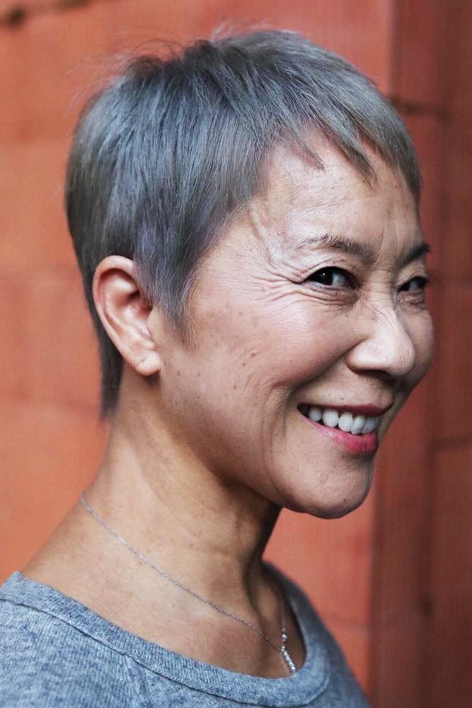Short Gray-Haired Pixie #pixie #shorthair
