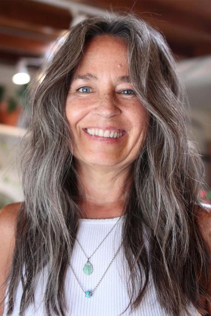 Long Grey Layered Cut 