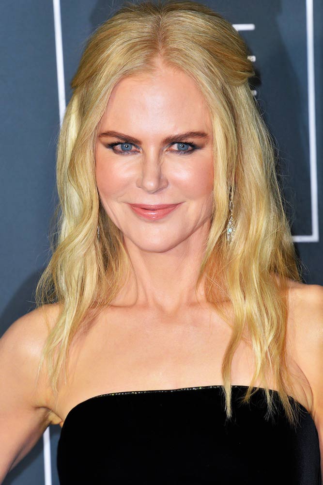 Long Wavy Half-Up #halfup #hairstylesforwomenover50