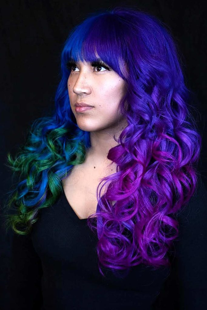 Eclectic Blue Ombre #blondeombrehair #blondeombre #ombrehaircolor