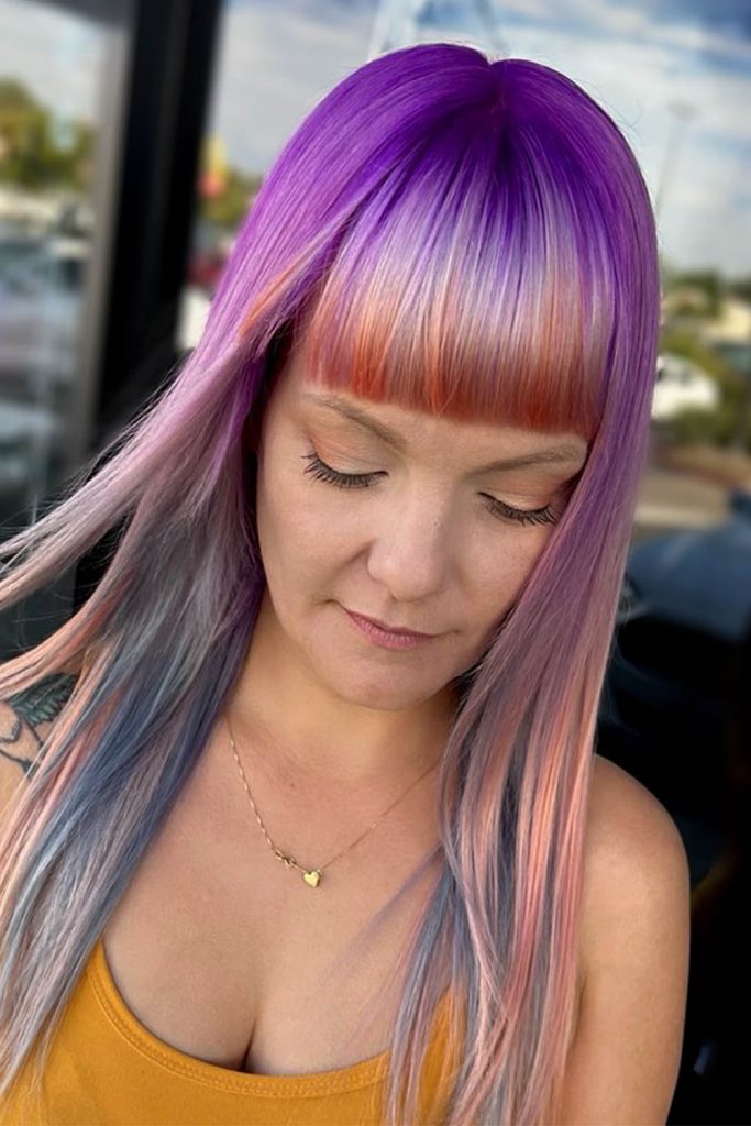 Ombre Hair with Blunt Bangs
