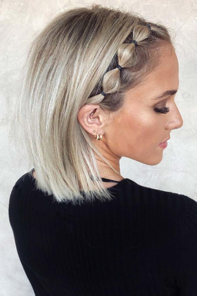 Bob With Pull-Through Braid Hairstyles For Thin Hair #thinhairstyles #thinhair #hairstyles