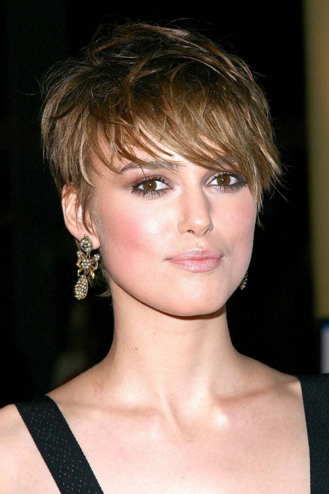 Keira Knightley's Pixie with Choppy Ends Keira Knightleys Choppy Ends #longpixie #pixiecut #haircuts