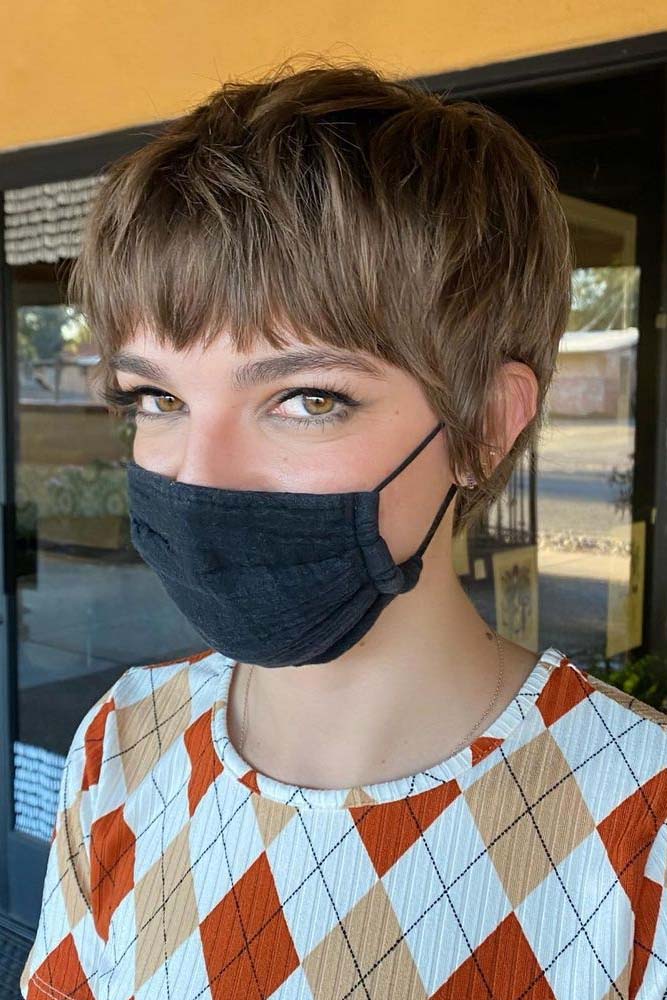 Long Pixie with Thick Bangs