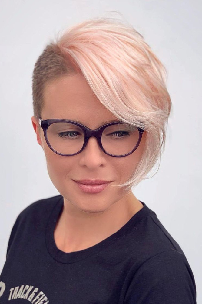 Vanilla Pink Side Pixie Cut