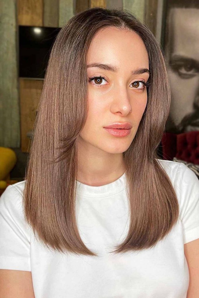 Straight Medium Length Layered Hair #mediumlayeredhair #mediumhair #layeredhair