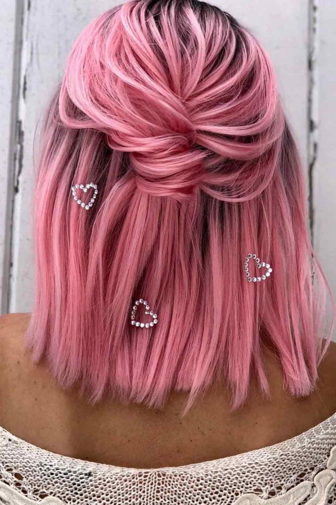 Half-Up Ponytail For Short Hair