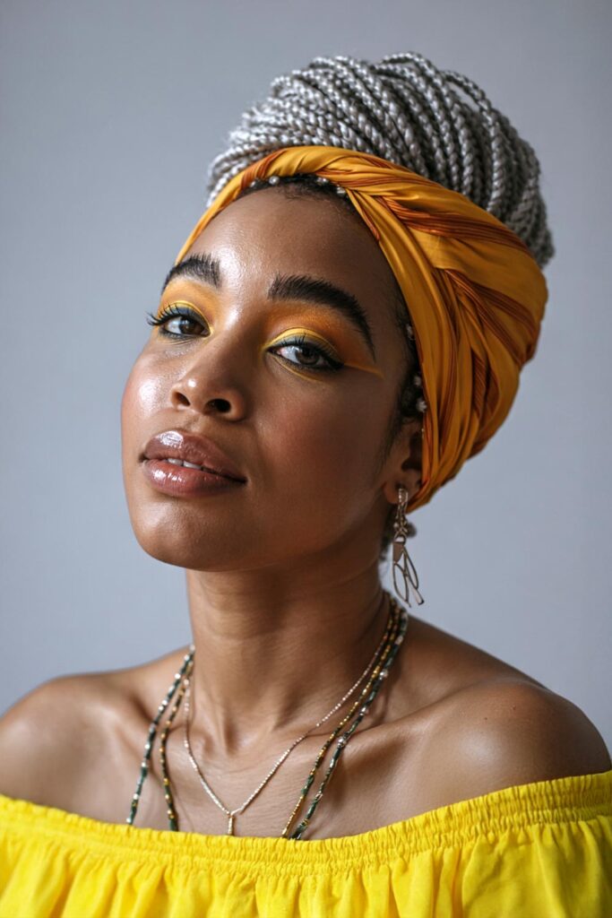 High Updo With A Scarf