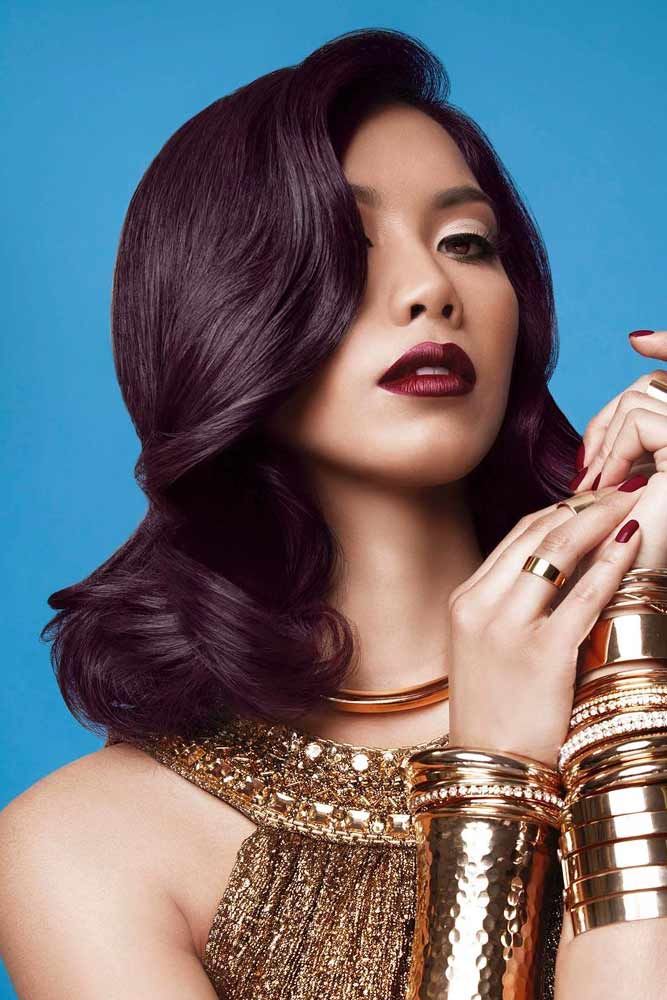 Black Plum Hair Color #plumhaircolor #plumhair 