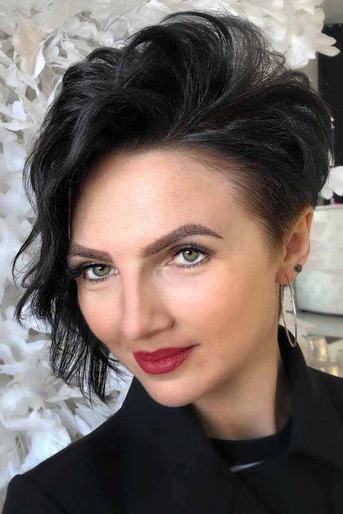 Wavy Long Asymmetrical Pixie Cut #pixiecut #shorthaircut