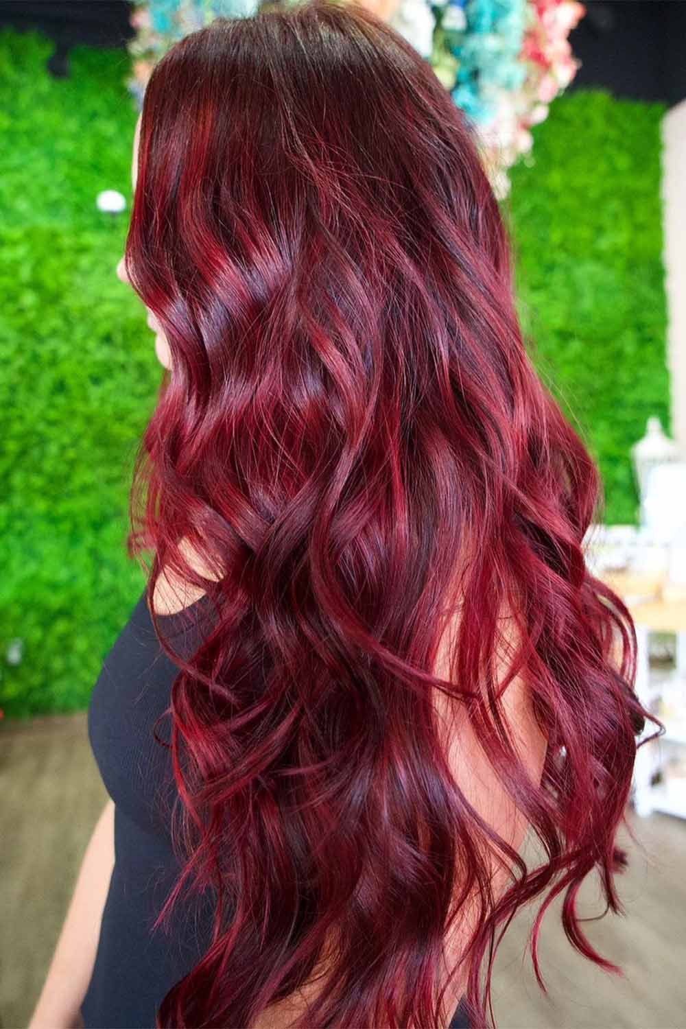 Long Hair wiht Merlot Hues