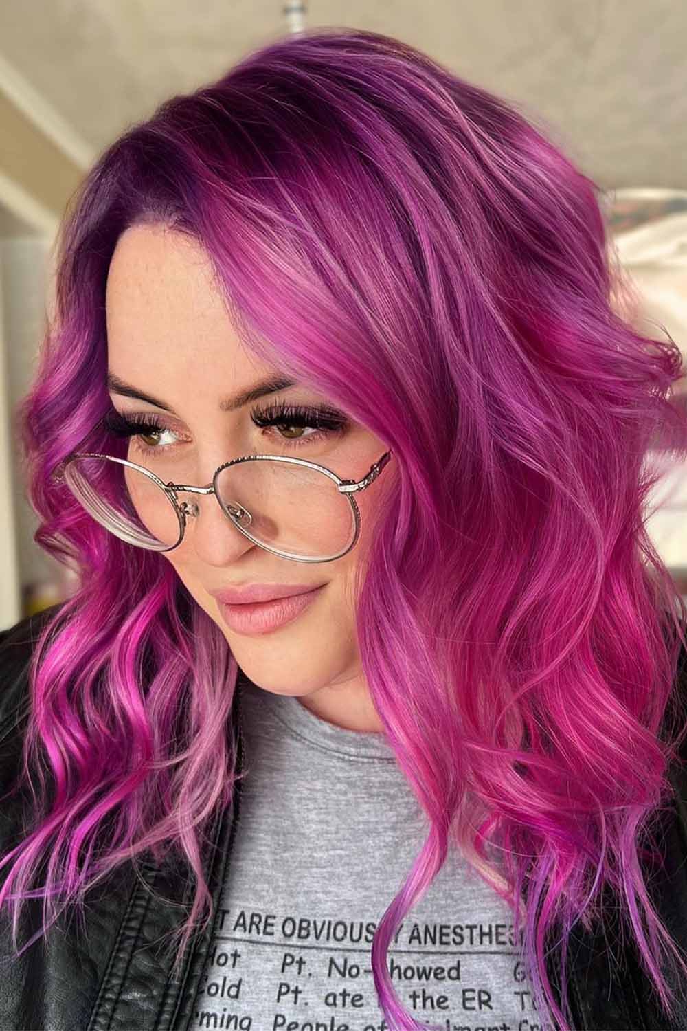 Magenta Hair with Dark Roots
