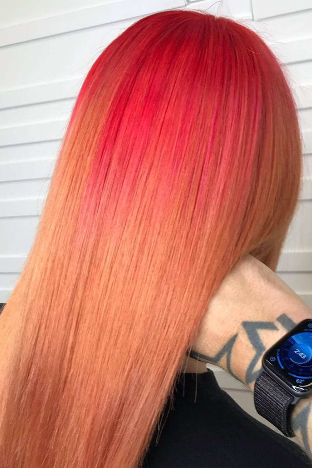 Sleek Peach Hair