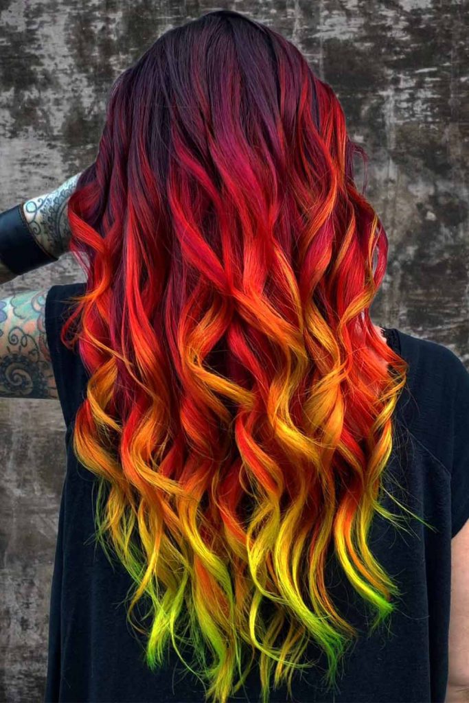 Multicolored Balayage for Red Hair