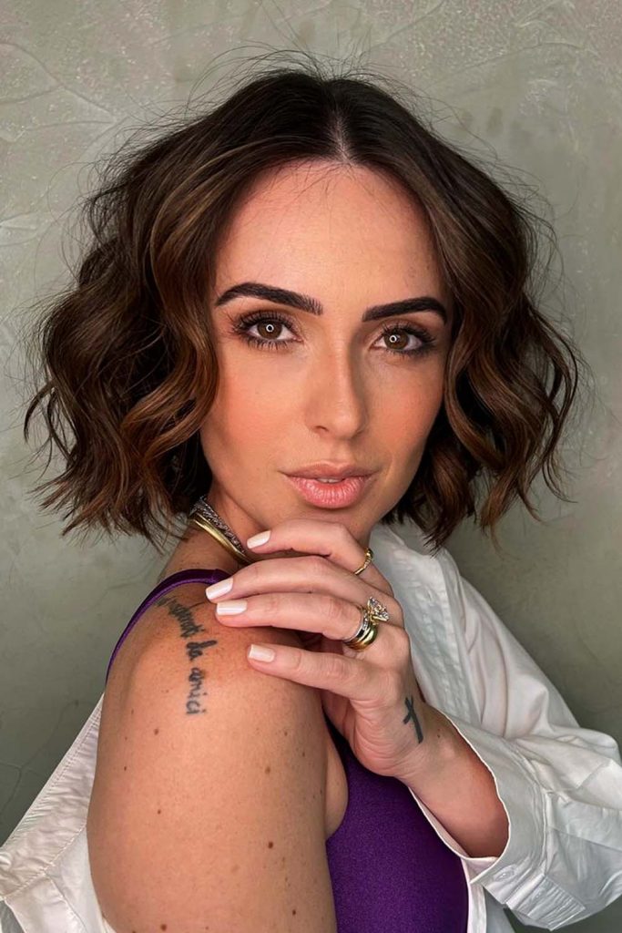 Center-Parted Wavy Bob