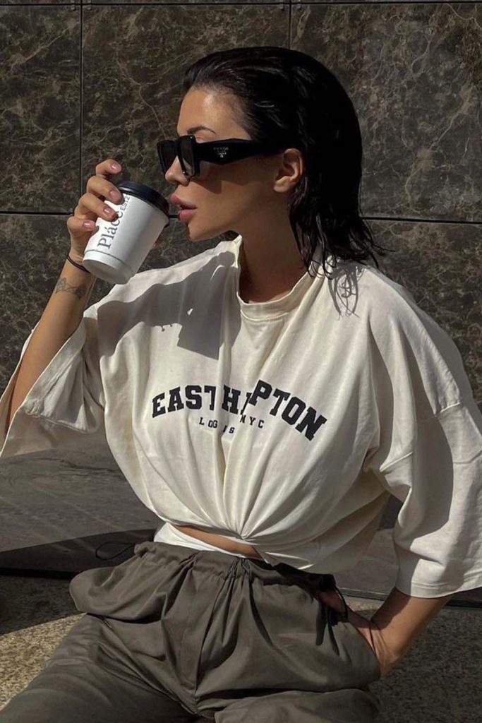 Slicked Back Brunette Bob Cut