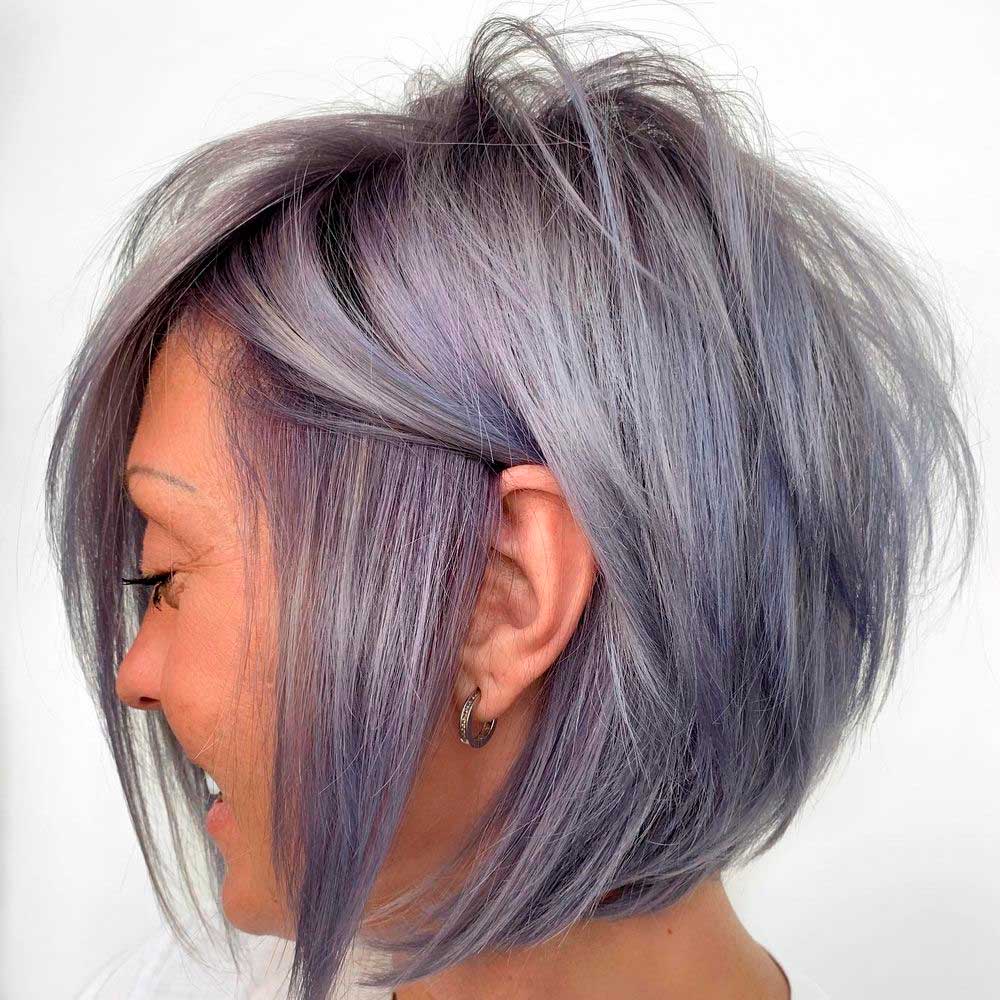 Long Face-Framing Asymmetric Bob Layers