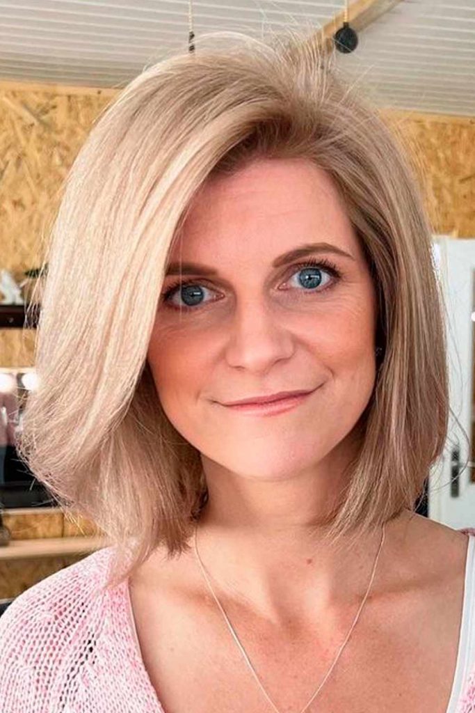 Long Straight Bob Haircuts for Older Women