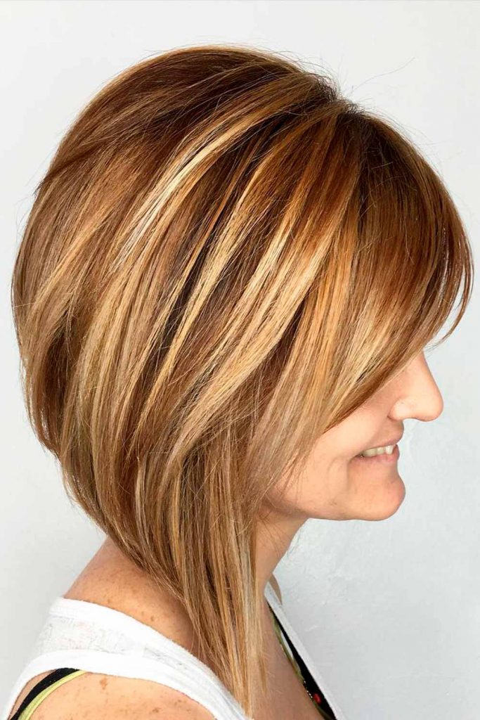 Sleek Angled Lob With Side Bangs