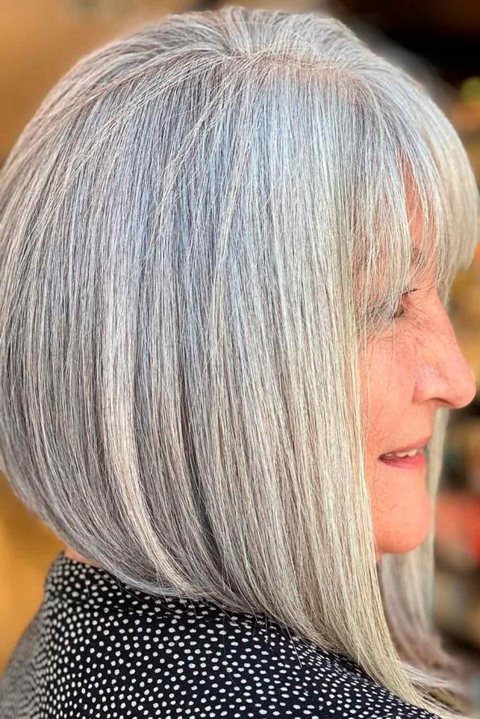 Elegant Angled Bob With Bangs