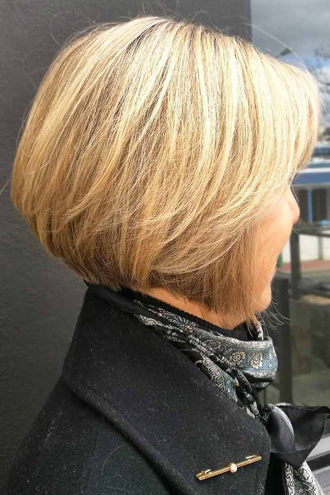 Classy Blonde Layered Bob #shorthair #bob
