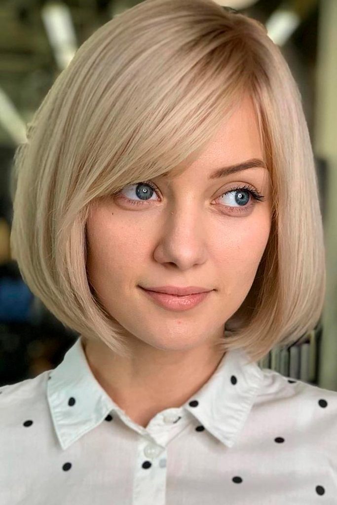 Blonde Bob With Bangs