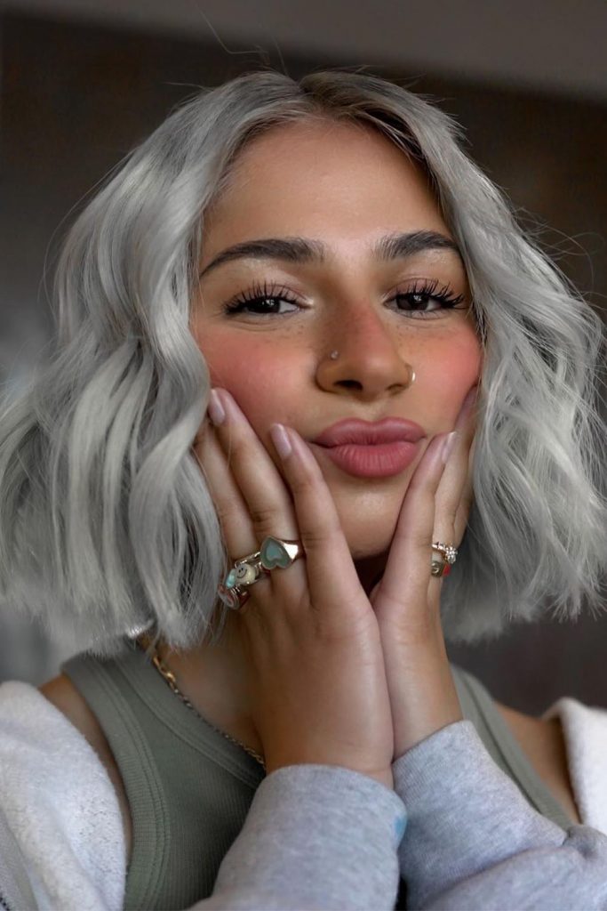 Center Parted Long Bob