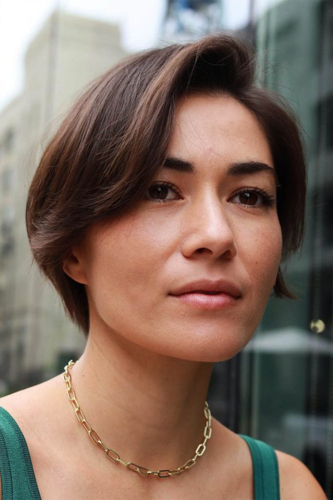 Ear-Length Pixie Cut for Thick Hair