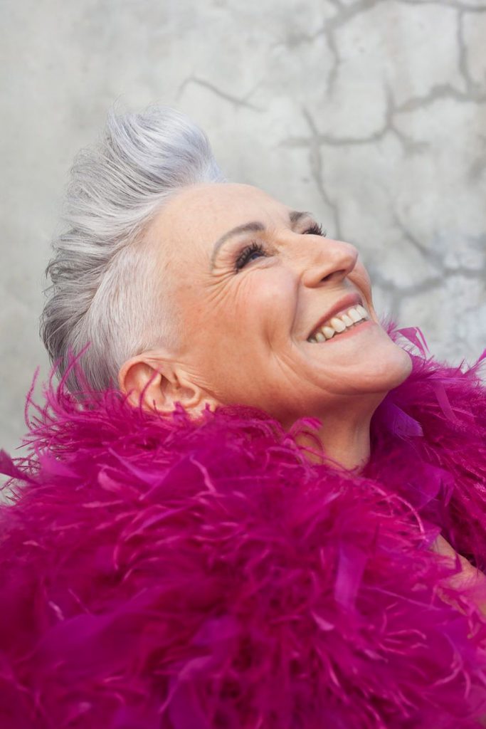 Bold Icy Blonde Faux Hawk Hairstyle