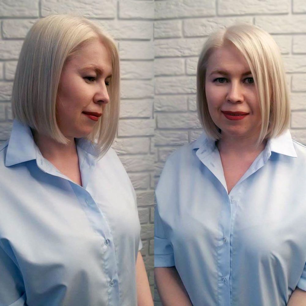 Straight Side Swept Bob #hairstylesforwomenover50