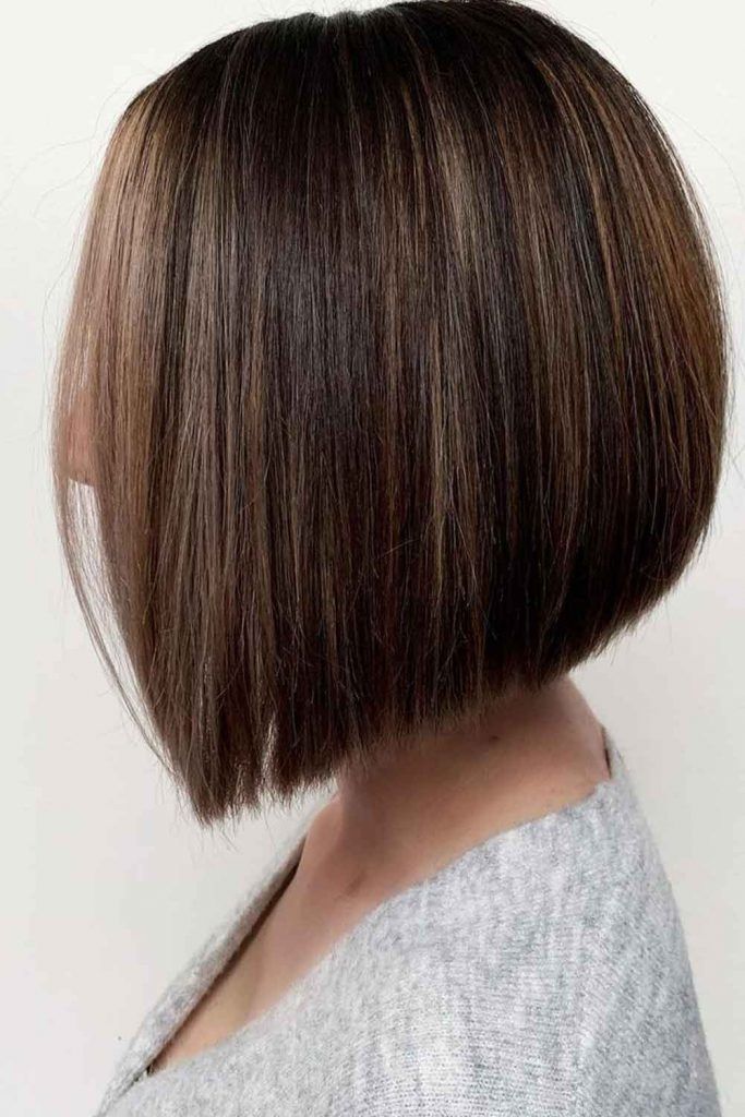 Dark Brown Chin-Length Bob Short Hairstyles For Women Over 50