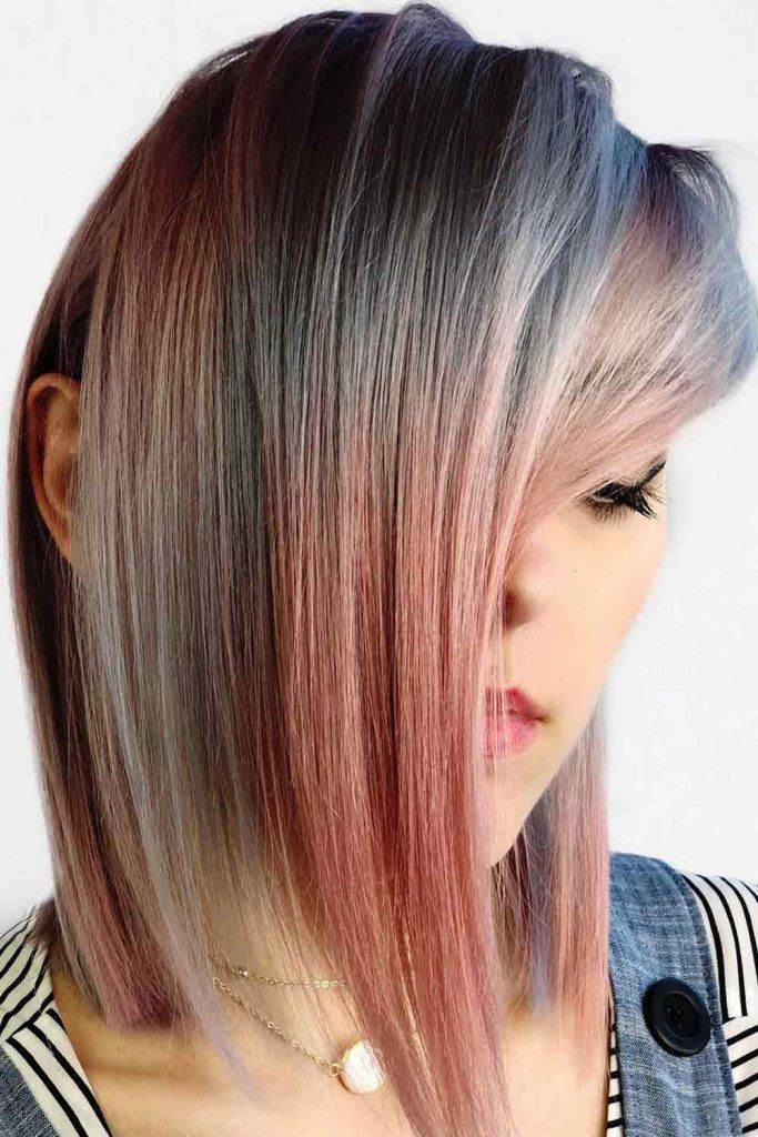 Side Swept Long Bangs For Medium Bob