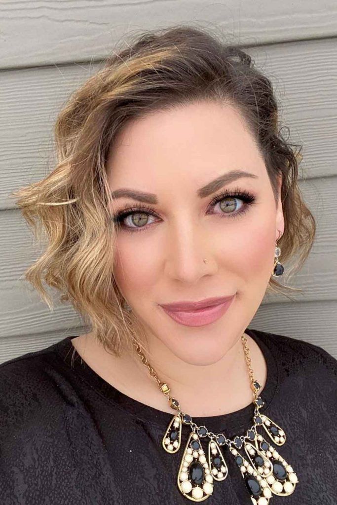 Side Swept Wavy Long Bangs For Lob Hairstyle