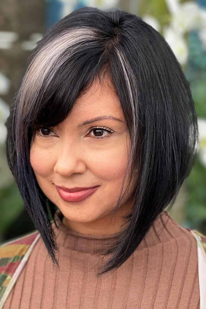 Black and Blonde Dyed Hair Combo #stackedbob #bobhaircut #bobhairstyles