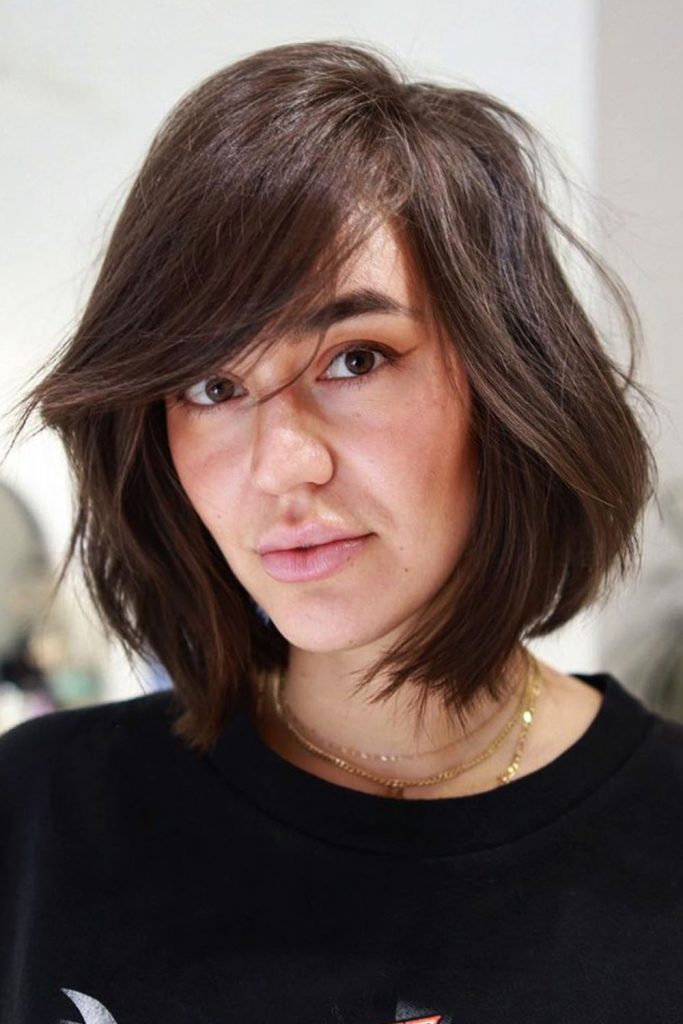 Lob Haircut With Bangs