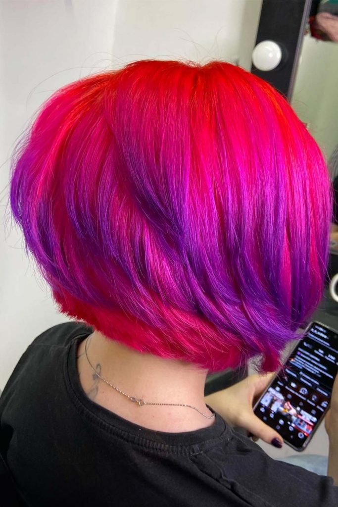Pink Layered Bob