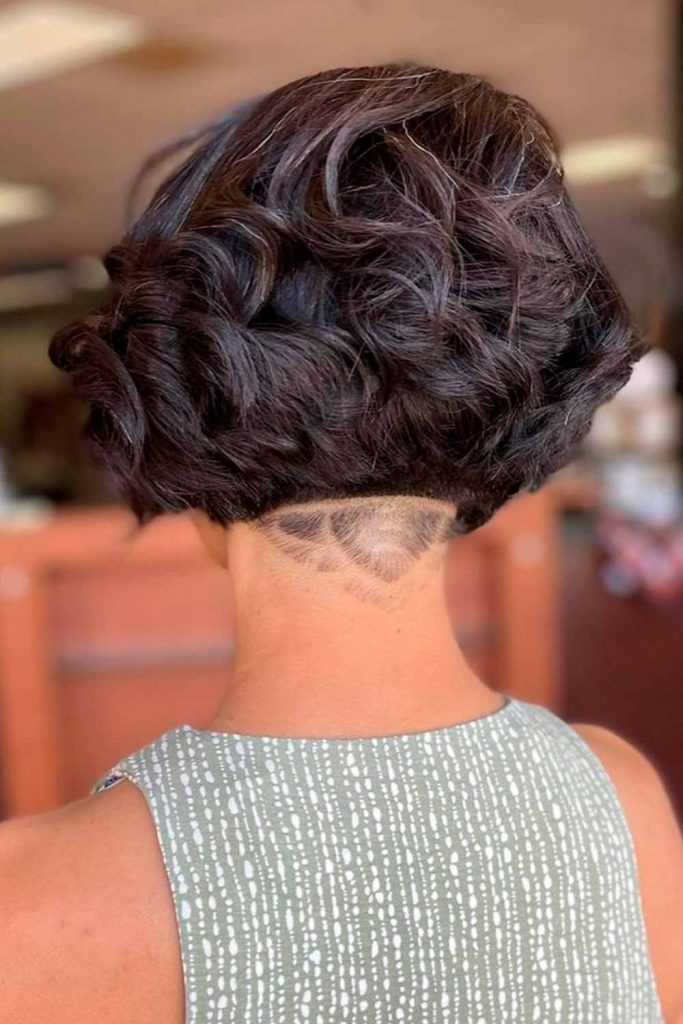 Short Wavy Textured Dark Hair Bob Cut Patterned Nape How Do You Style a Bob Haircut?