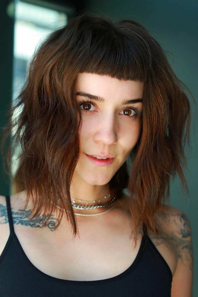 Layered Bob with Baby Bang #stackedbob #bobhaircut #bobhairstyles