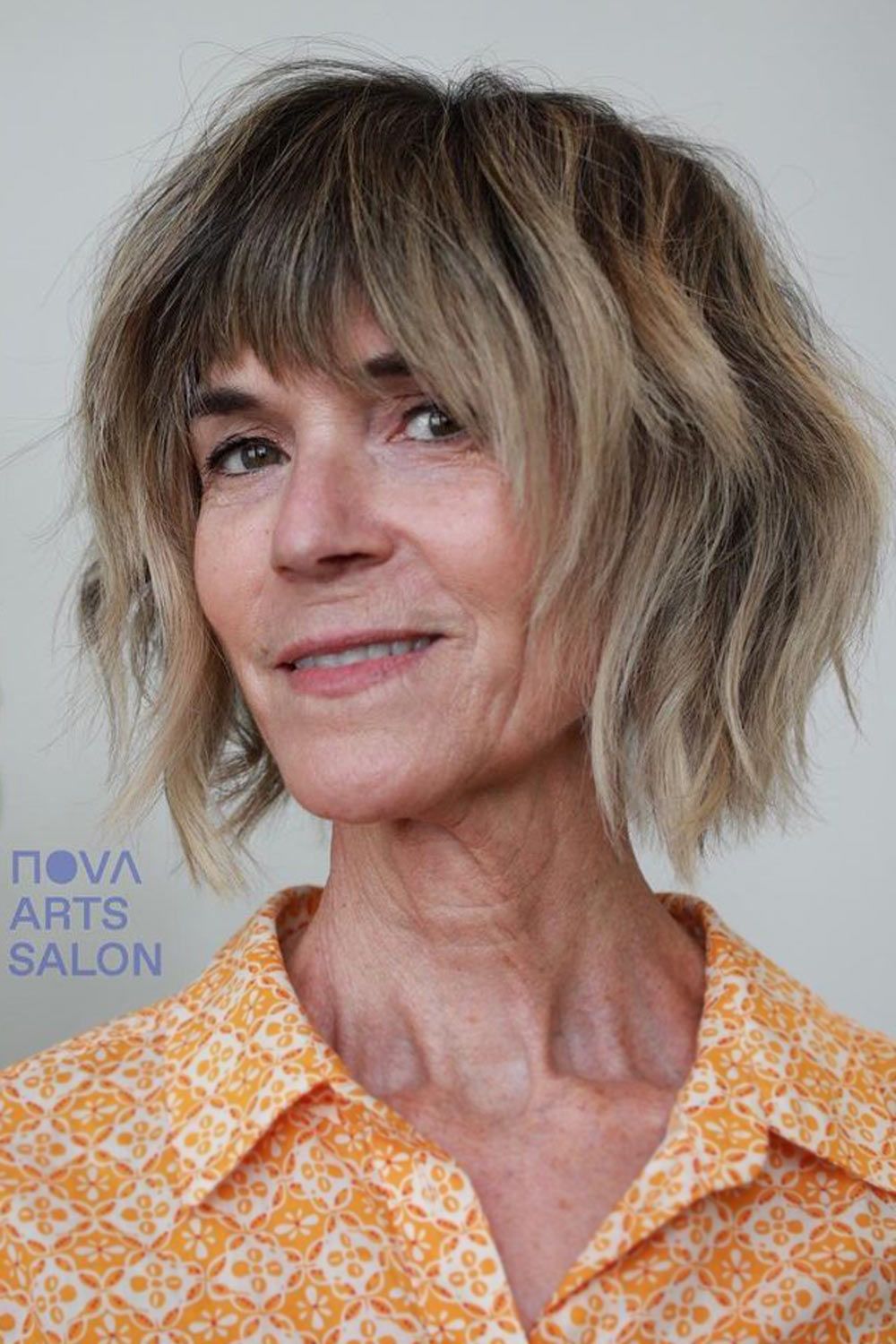 Such a haircut features plenty of texture, yet the ends are blunt and heavy