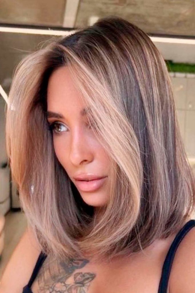 Lovely Lob With Front Highlights