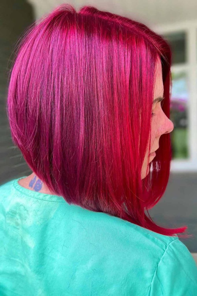 Bold Side Parted Inverted Bob