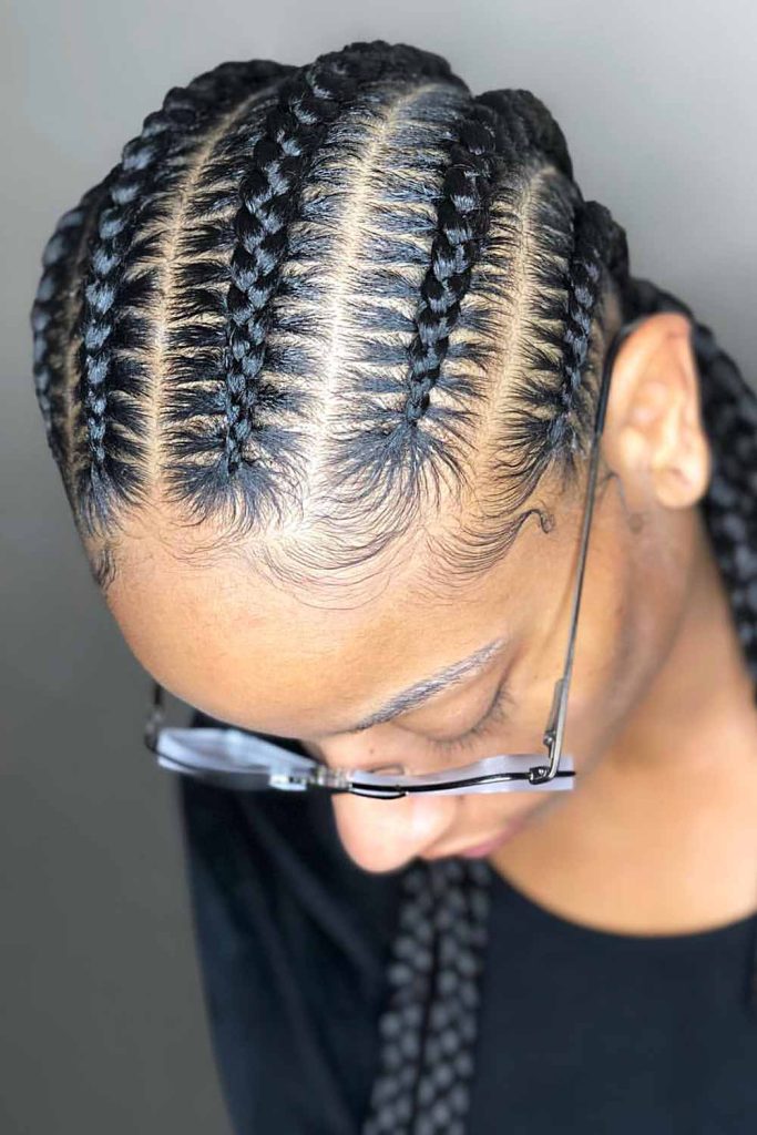 Black Tribal Braids to the Back #tribalbraids #braids