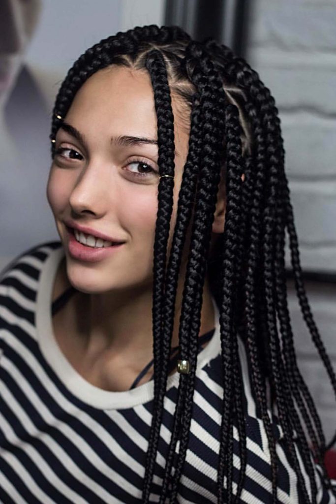 Triangle Knotless Braids #tribalbraids #braids
