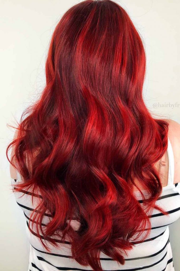 Auburn Waves with V-Cut #vcuthairshape #vcuthair #vhaircut